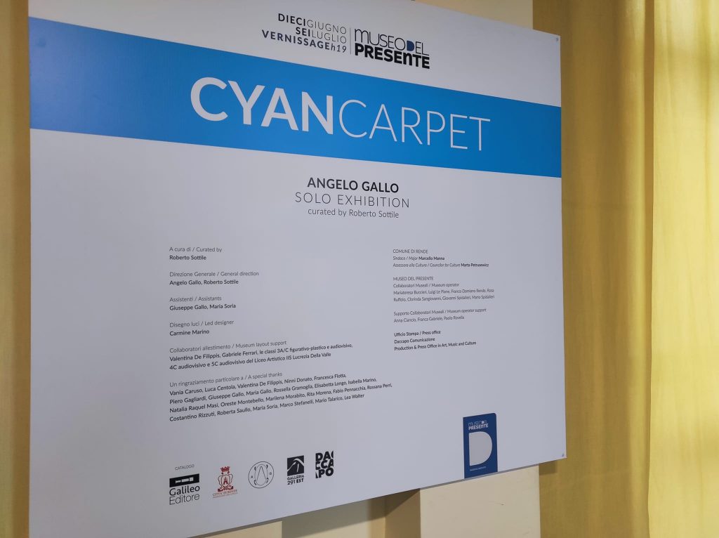 Cyan Carpet Angelo Gallo colophone